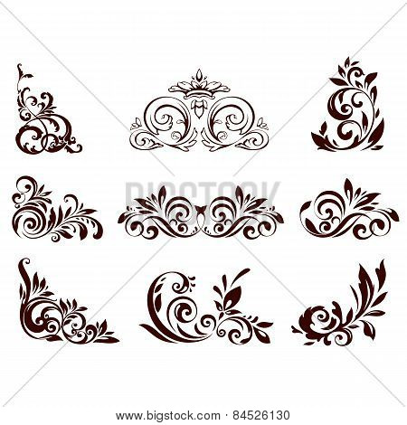 Set of floral element