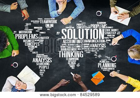 Solution Solve Problem Strategy Vision Decision Concept