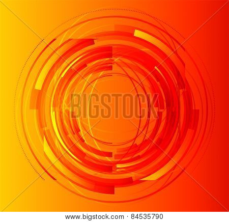 Orange abstract circle background vector