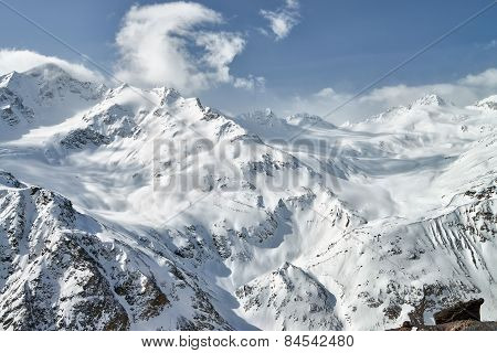 Mountain Baksan Valley, Elbrus And Cheget, Russia.