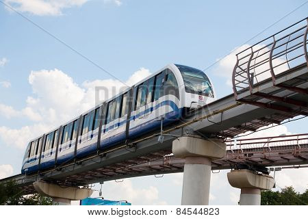 Monorail Train In Ostankino District In Moscow