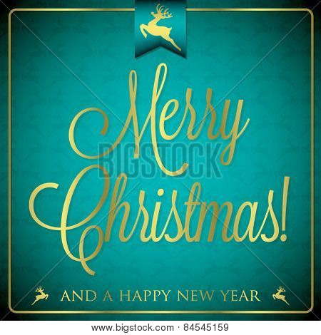 Typographic Christmas Card In Vector Format.