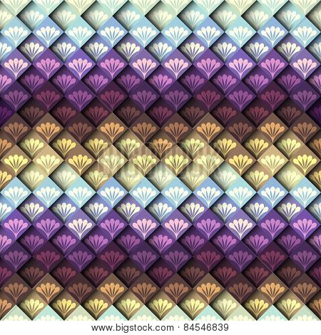 Mosaic pattern with decorative elements.