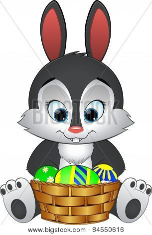 illustration Easter bunny with basket