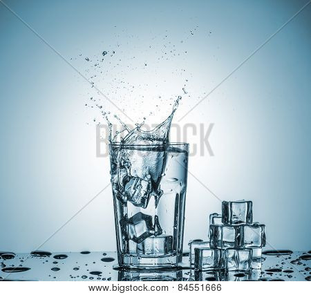 Water In Glass With Water Splash