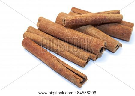 Cinnamon Sticks On White