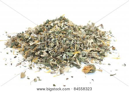 Medicinal Herbares On White Background