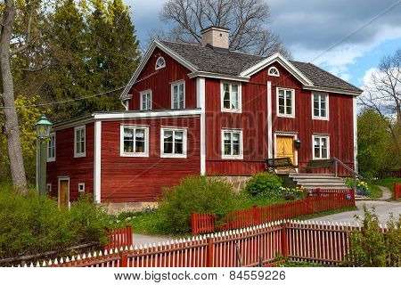 typical swedish  wooden house, stockholm