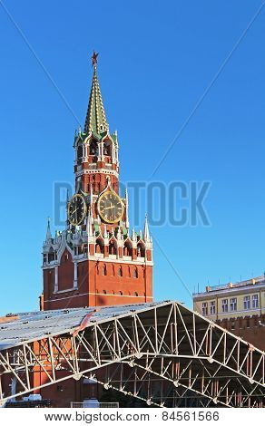 Spaska Tower Of The Moscow Kremlin, Russia