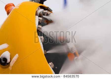 Snow cannons on the slope