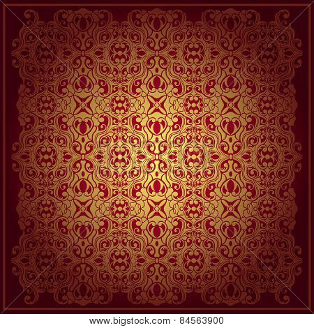 Abstract baroque vector background red