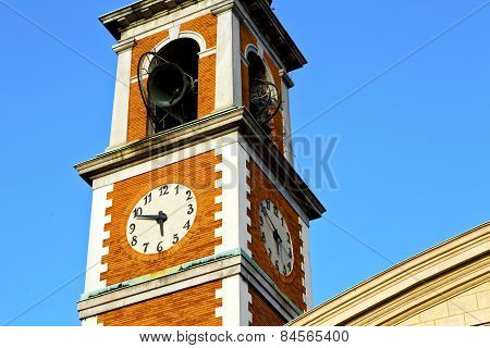 Olgiate Olona Old  And Church Tower Bell Sunny Day
