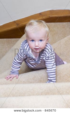baby climbing stairs