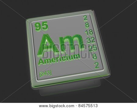 Americium. Chemical element. 3d