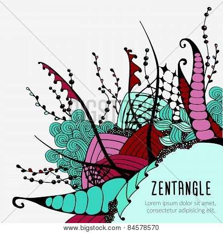 Decorative zentangle element corner.