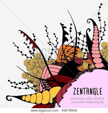 Decorative zentangle element corner.