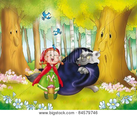 Red riding hood and bad wolf