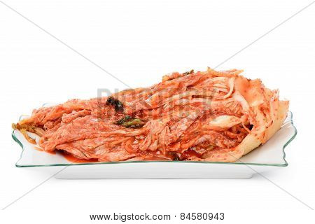 Cutted Gimchi In A White Dish