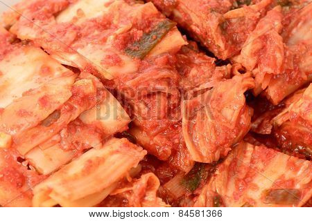 Closeup Of Cutted Gimchi