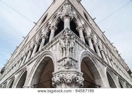 Composition Of Adam And Eva On The Facade Of The Doge's Palace