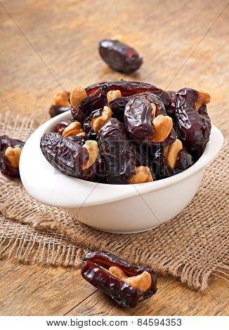 Oriental sweets - sun dried dates stuffed with cashew