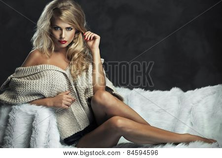 Sexy Strict Woman With Red Lips