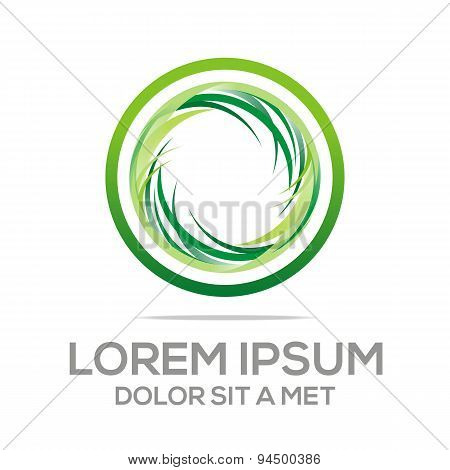 Abstract circle shape leaf alphabet letter O