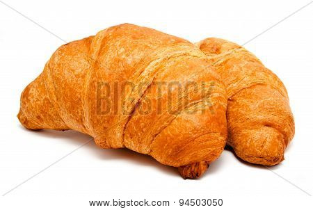 Two Fresh Perfect Croissants Isolated