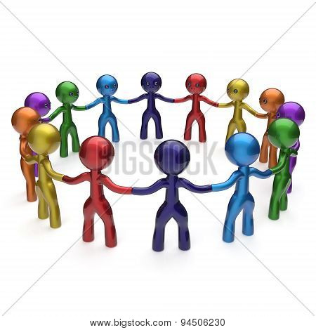 Human Resources Social Network Characters Teamwork Circle