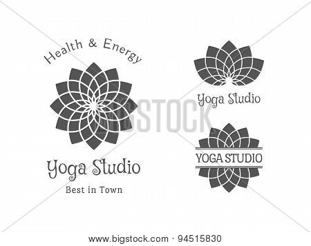 Yoga Studio Vector Logo Template Set