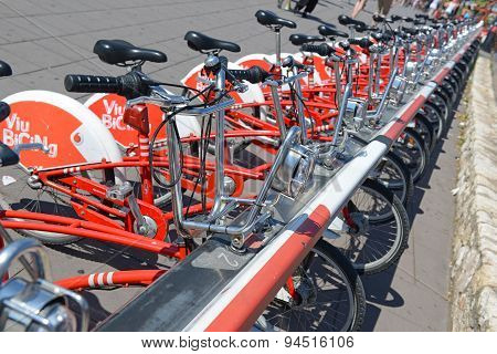 Bicycle share program in Barcelona, Spain