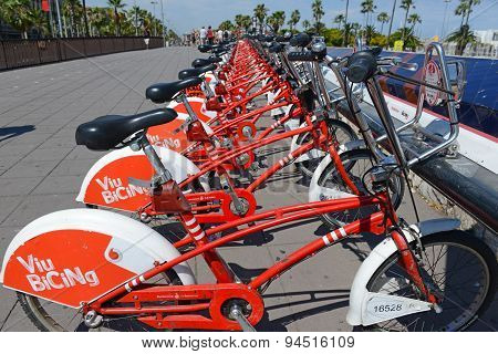 Bicycle share program in Barcelona, Spain