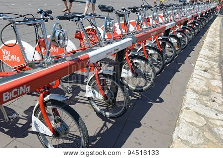 Bicycle share program in Barcelona, Spain