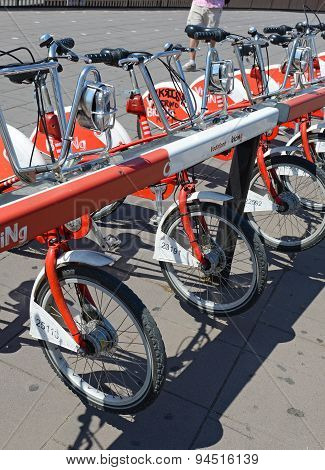 Bicycle share program in Barcelona, Spain