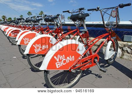 Bicycle share program in Barcelona, Spain
