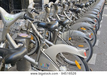 Velib Bike, a Bicycle share program in Paris