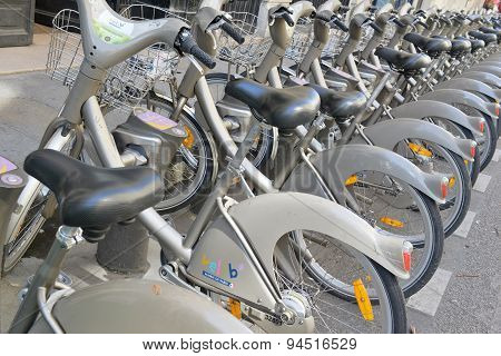 Velib Bike, a Bicycle share program in Paris
