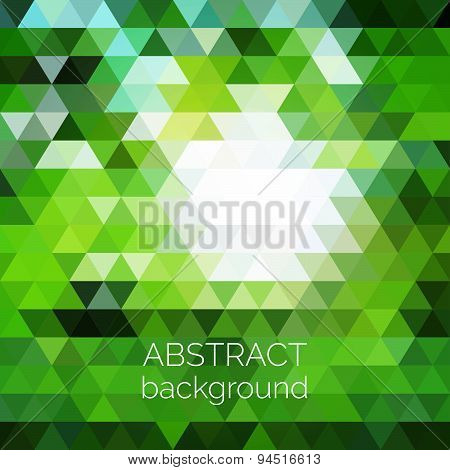 Abstract Vector Geometric Background. Green Fresh Background. Backdrop Design Element. Triangle Back