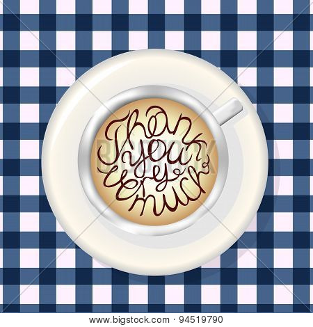 Cup of Coffee. Mockup Template with Lettering Element