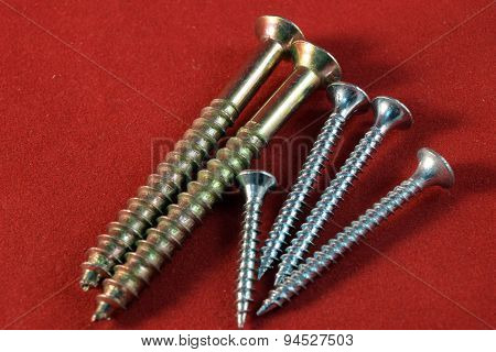 Close up different kinds and number of screws