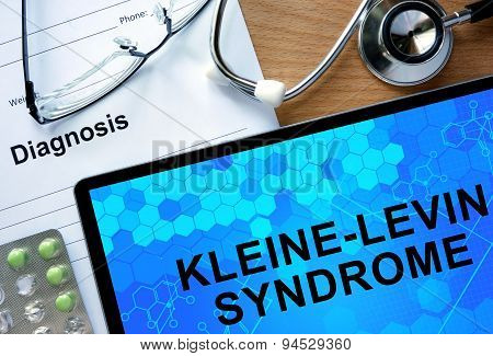 Diagnosis Kleine-Levin Syndrome and tablets.