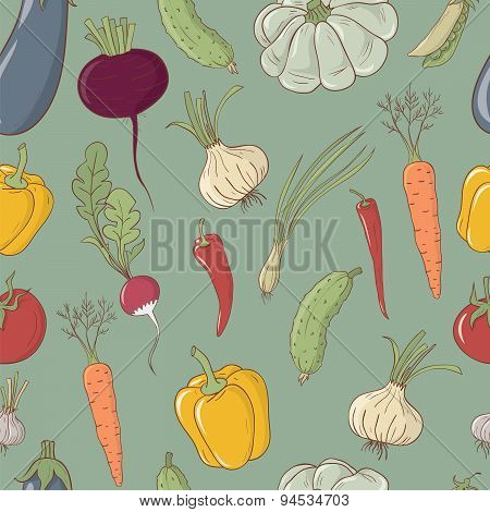 Seamless Vector Pattern With Vegetables