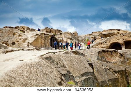 Panorama View Of  Ancient Rock Town Uplistsikhe