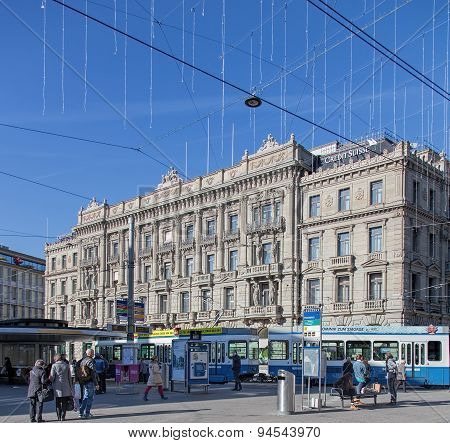 Paradeplatz Square In Zurich