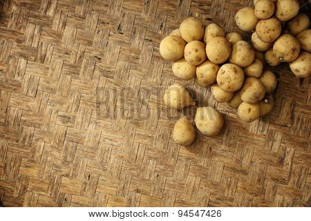 Texture Of Natural Bamboo Weave  With Longkong