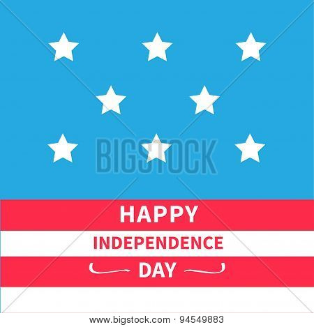 Stars Srips Background Happy Independence Day United States Of America. 4Th Of July. Flat Design