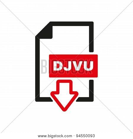 The Djvu Icon. File Format Symbol. Flat