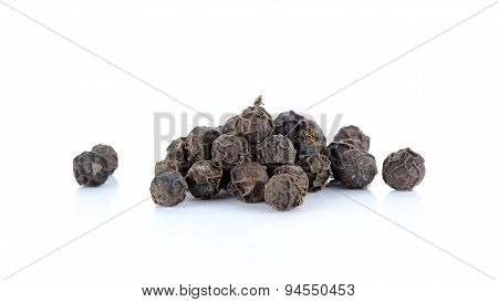 Black Pepercorn Isolated On The White Background