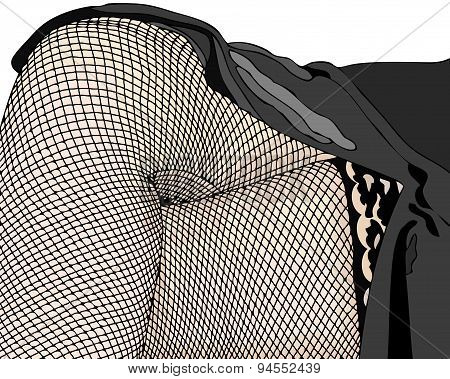 Woman In Fishnet Stockings