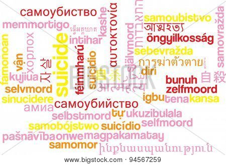 Background concept wordcloud multilanguage international many language illustration of sucide